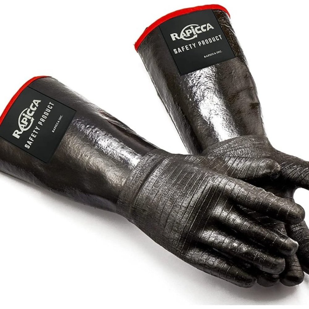 RAPICCA BBQ Gloves 17" 700℉ Grill Smoker Cooking Pit Barbecue Textured Palm Blk.